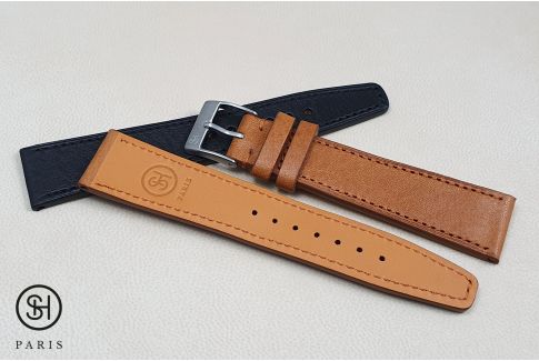 Black Speed SELECT-HEURE leather watch strap, hand-made in Italy