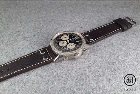 Pilot SELECT-HEURE leather watch strap, hand-made in Italy