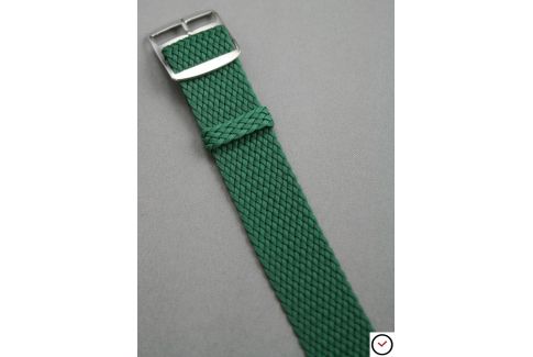 Green braided Perlon watch strap