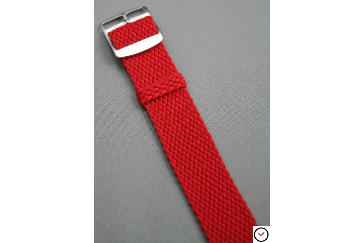 Red braided Perlon watch strap