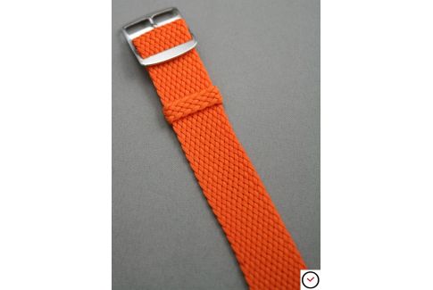 Orange braided Perlon watch strap