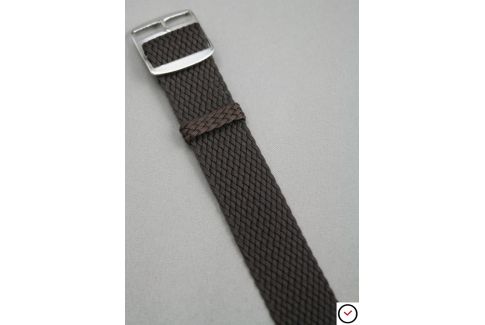 Dark Brown braided Perlon watch strap