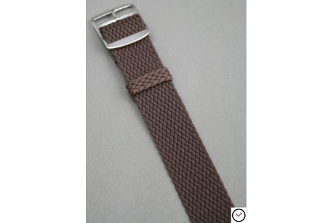 Brown braided Perlon watch strap