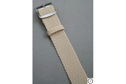 Beige braided Perlon watch strap