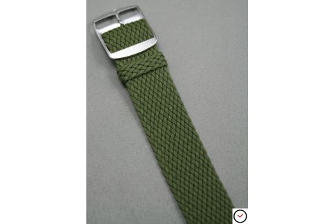 Bracelet montre Perlon tressé Vert Kaki (Militaire)