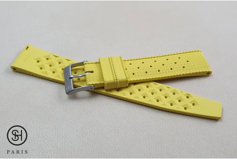 Yellow Tropic SELECT-HEURE FKM rubber watch strap, quick release spring bars (interchangeable)