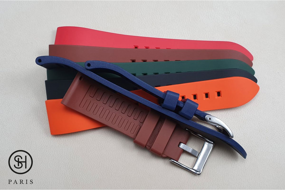 Orange Essential SELECT-HEURE FKM rubber watch strap, quick release spring bars (interchangeable)