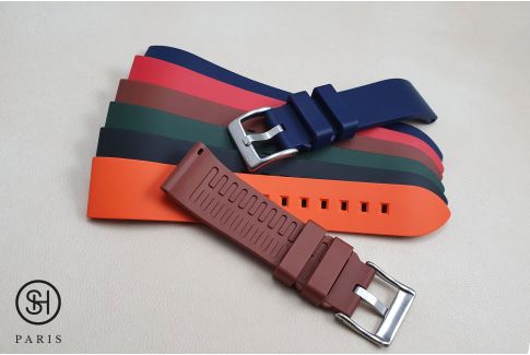 Red Essential SELECT-HEURE FKM rubber watch strap, quick release spring bars (interchangeable)