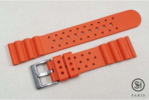 Orange Diver SELECT-HEURE FKM rubber watch strap, quick release spring bars (interchangeable)