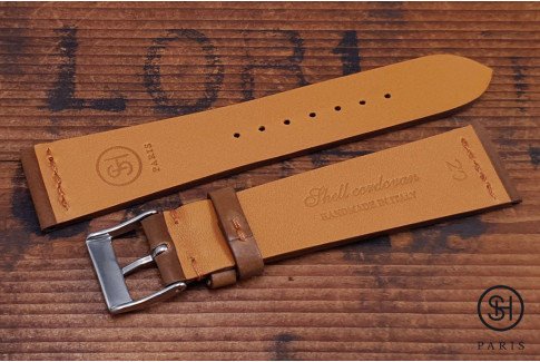 Cognac SH Horween Shell Cordovan leather watch strap (handmade)