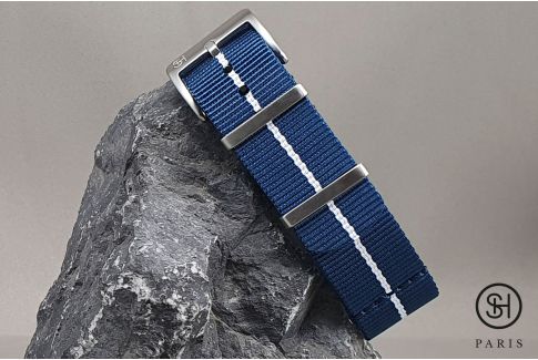Blue White SELECT-HEURE Marine Nationale nylon watch straps