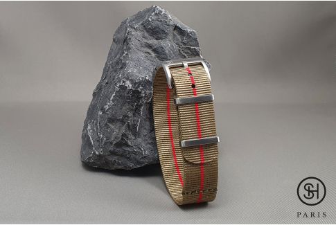 Bracelet montre nylon Marine Nationale SELECT-HEURE Bronze Rouge