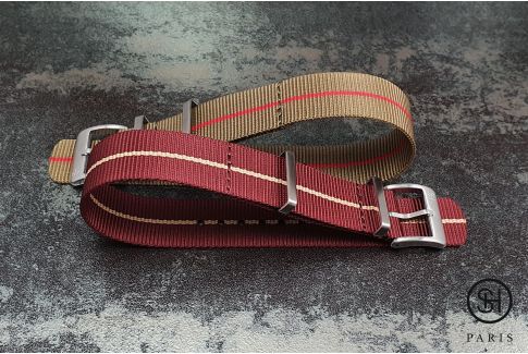 Bronze Red SELECT-HEURE Marine Nationale nylon watch straps