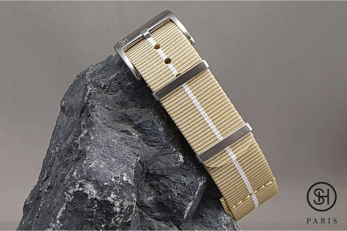 Sand White SELECT-HEURE Marine Nationale nylon watch straps