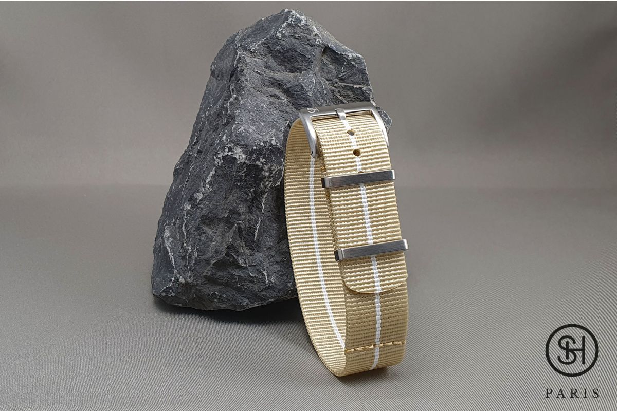 Bracelet montre nylon Marine Nationale SELECT-HEURE Sable Blanc