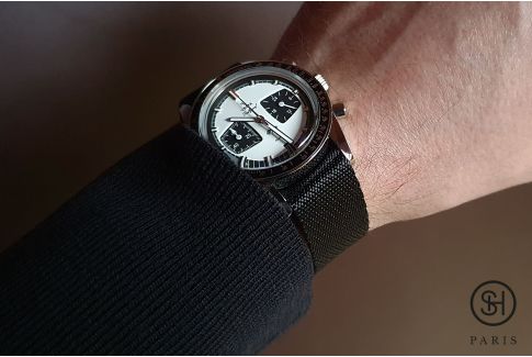 Black adjustable Serge SELECT-HEURE nylon watch strap