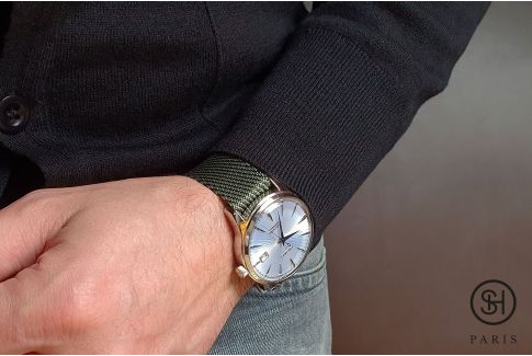 Almond Green adjustable Serge SELECT-HEURE nylon watch strap