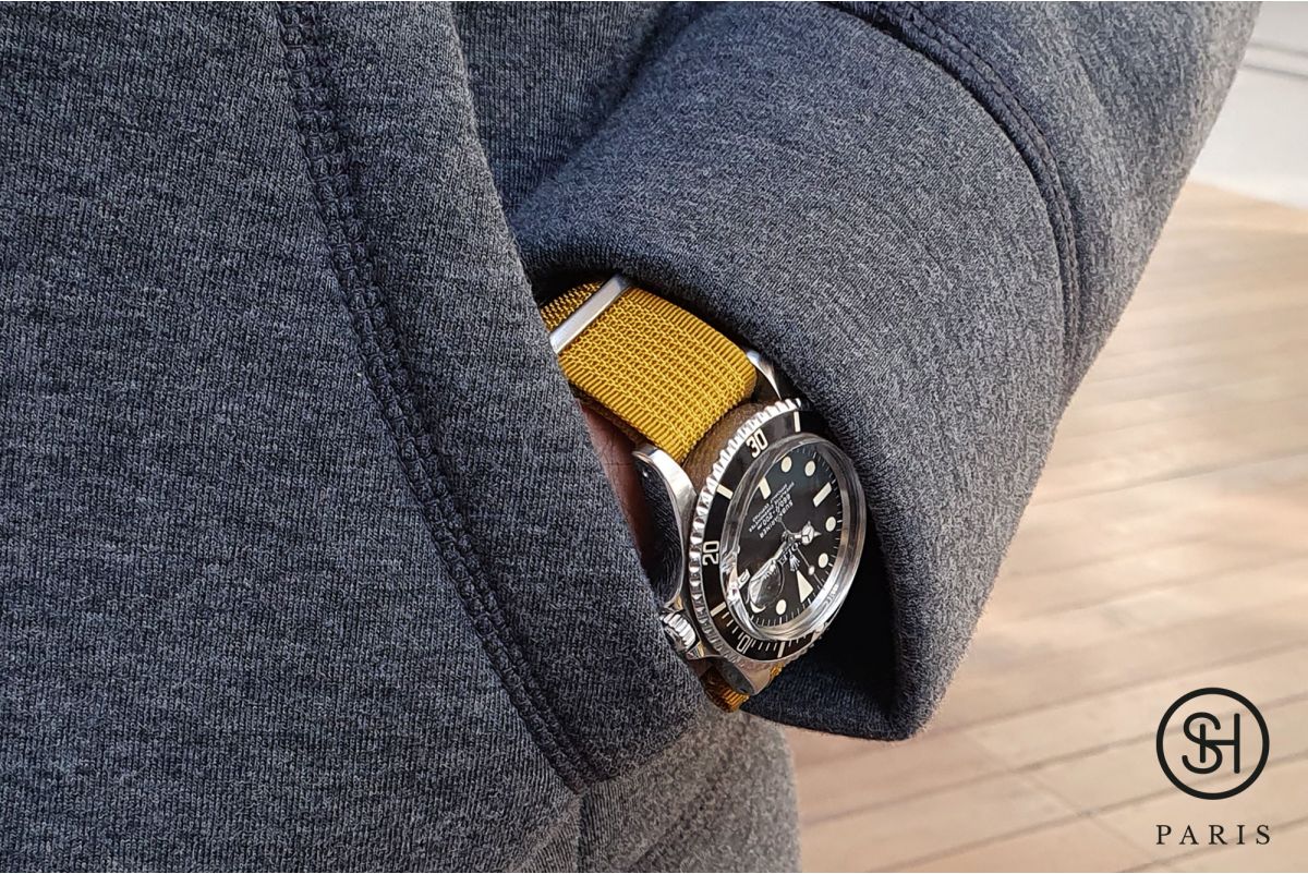Mustard Studio 54 SELECT-HEURE nylon NATO watch strap