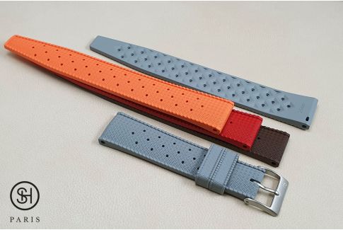 Orange Tropic SELECT-HEURE FKM rubber watch strap, quick release spring bars (interchangeable)