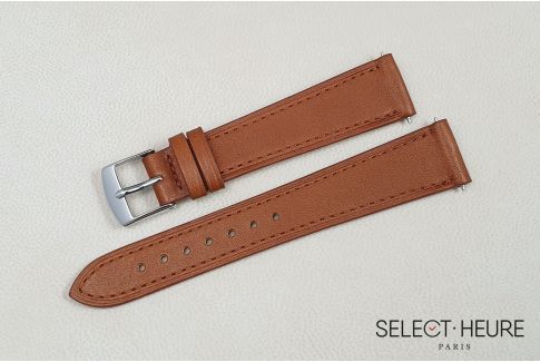 Bracelet montre veau haut de gamme SELECT-HEURE Pure Marron Gold pour femmes, pompes rapides (interchangeable)