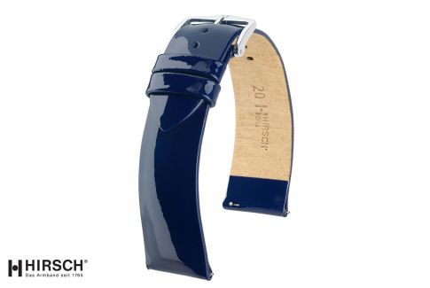 Blue Diva HIRSCH watch bracelet for women, patent calf leather