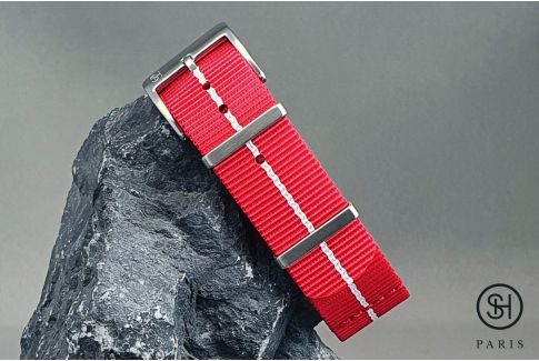 Red White SELECT-HEURE Marine Nationale nylon watch straps