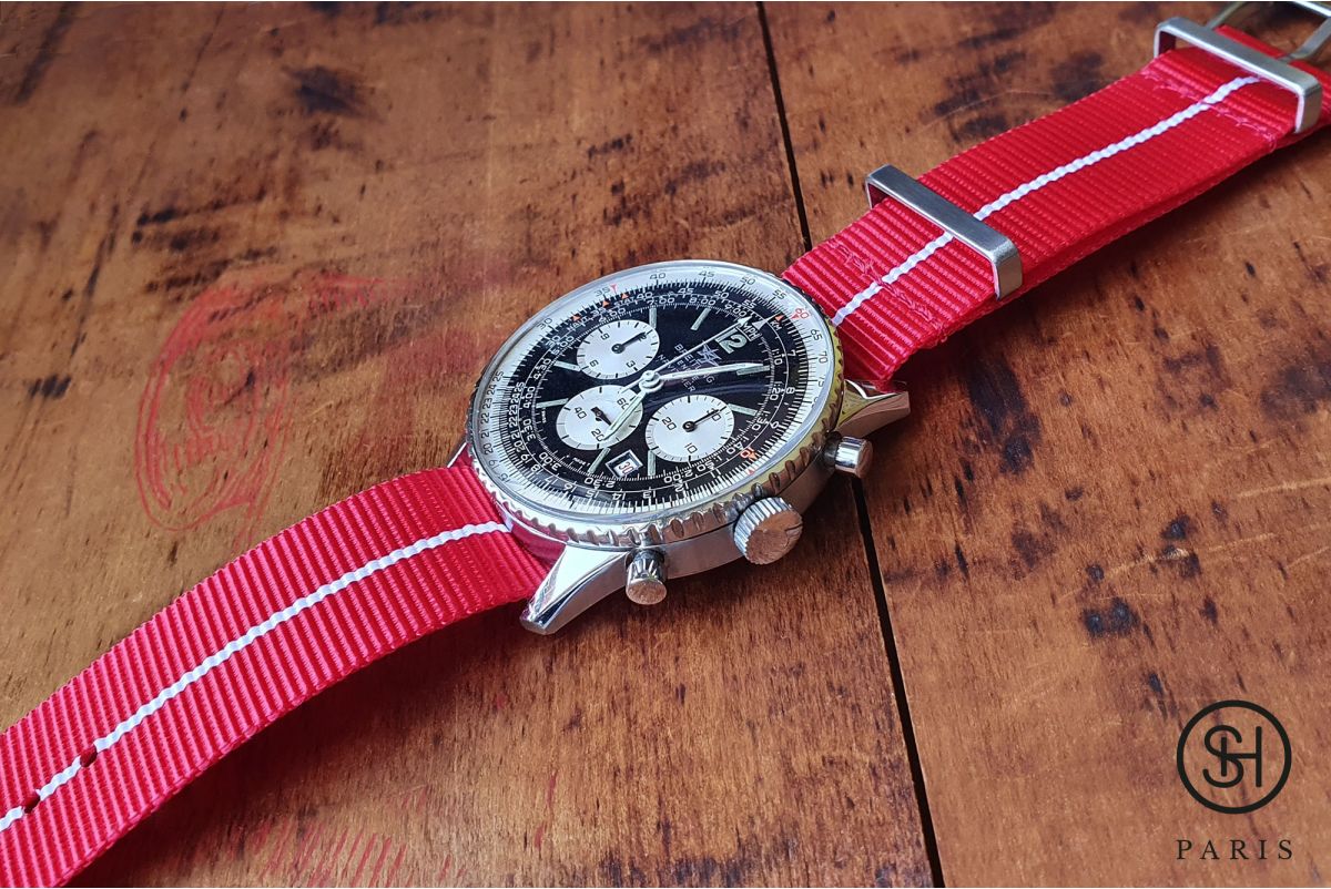 Red White SELECT-HEURE Marine Nationale nylon watch straps