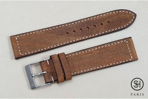 Bracelet montre cuir Island SELECT-HEURE Marron (fait main)