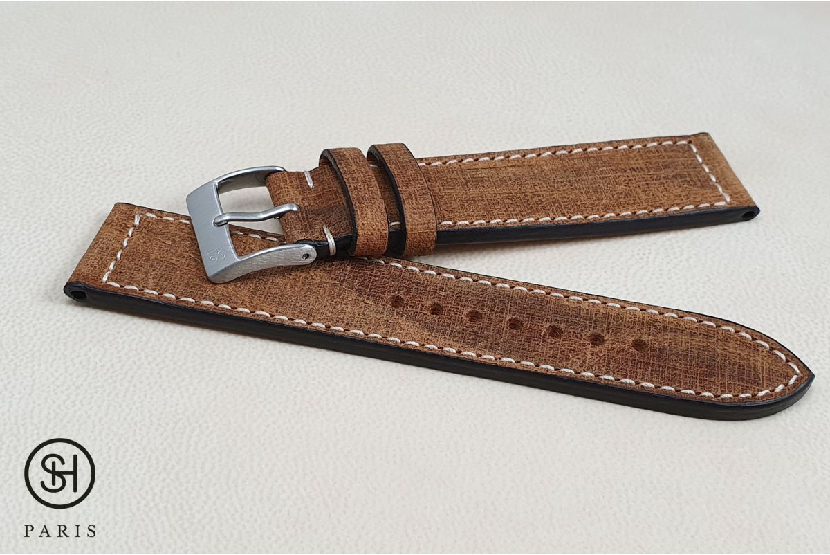 Brown Island SELECT-HEURE leather watch strap (handmade)