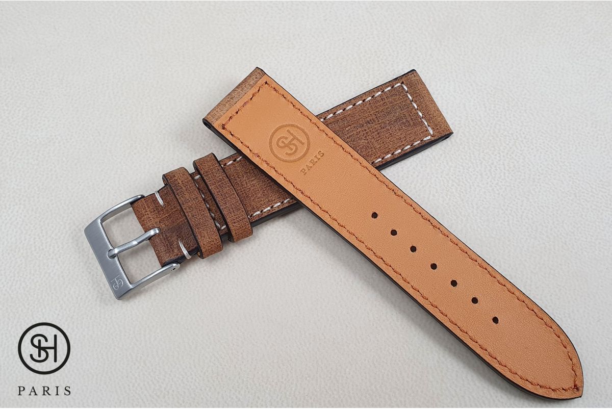 Bracelet montre cuir Island SELECT-HEURE Marron (fait main)