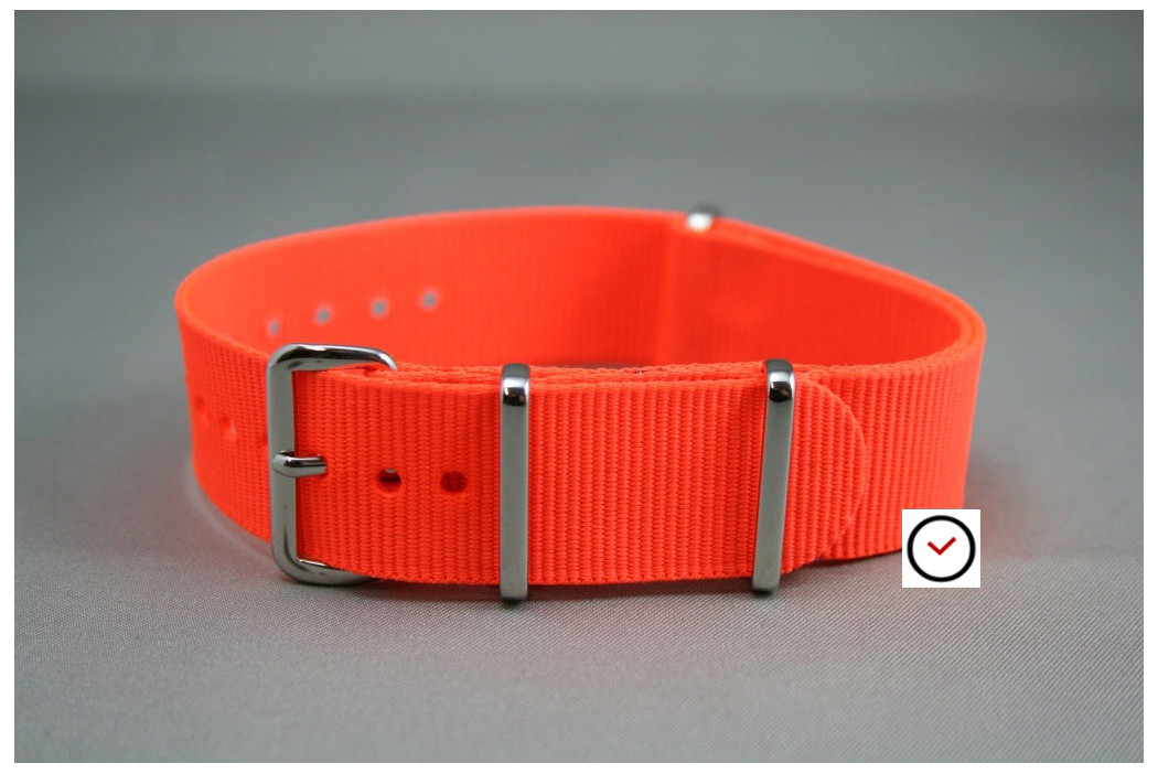 Bracelet nylon NATO Orange Fluo