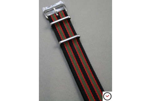 Black Khaki Red James Bond G10 NATO strap (nylon)
