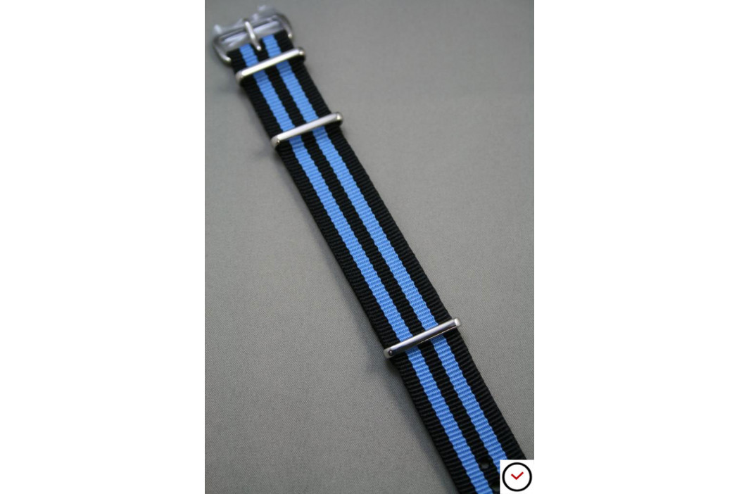Bracelet nylon NATO Bond Noir Bleu