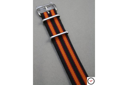 Black Orange Red James Bond G10 NATO strap (nylon)