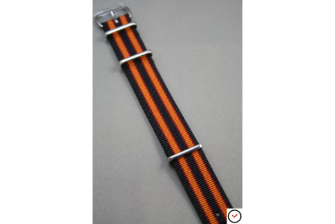 Black Orange Red James Bond G10 NATO strap (nylon)