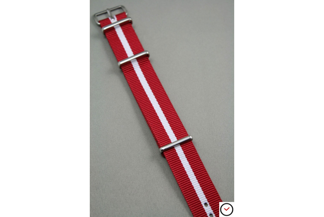 Red White border G10 NATO strap (nylon)