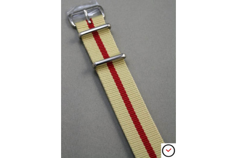Sandy Beige Red G10 NATO strap (nylon)