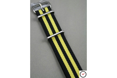 Black Yellow James Bond NATO watch strap (nylon)
