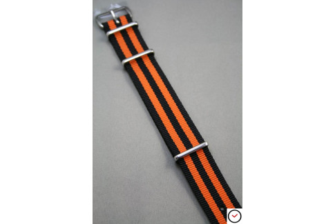 Black Orange James Bond G10 NATO strap (nylon)
