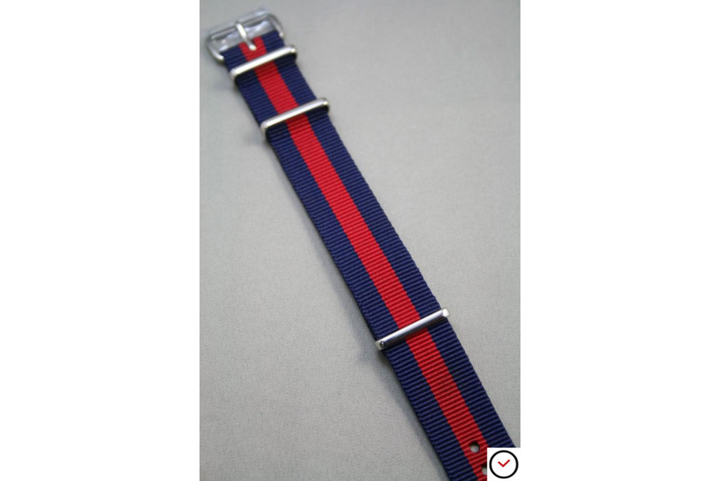 Bracelet nylon NATO Bleu Navy Rouge