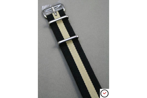 Black Sandy Beige G10 NATO strap (nylon)