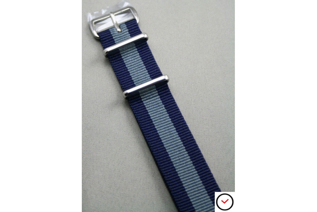 Navy Blue Grey G10 NATO strap (nylon)