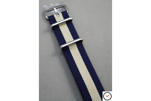 Bracelet nylon NATO Bleu Navy Sable