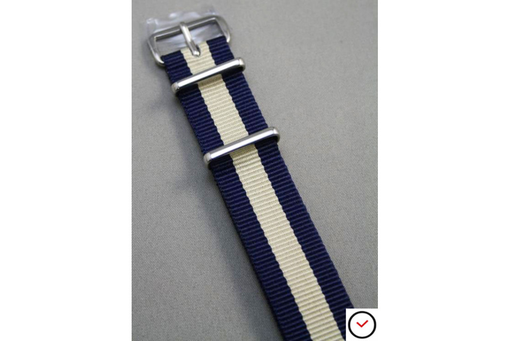Navy Blue Sandy Beige G10 NATO strap (nylon)