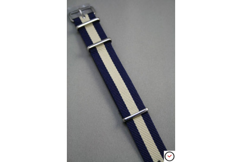 Navy Blue Sandy Beige G10 NATO strap (nylon)