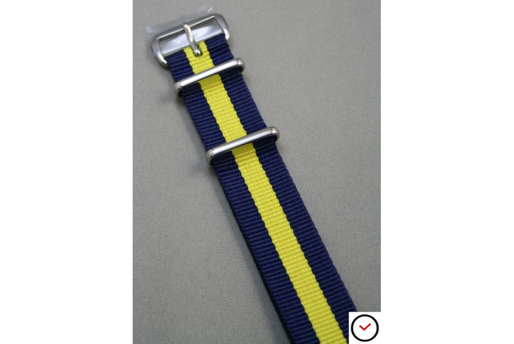 Navy Blue Yellow G10 NATO strap (nylon)