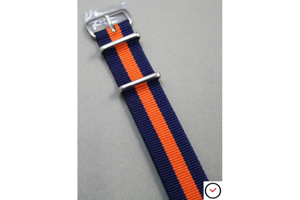 Bracelet nylon NATO Bleu Navy Orange
