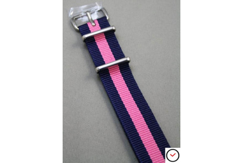 Navy Blue Pink G10 NATO strap (nylon)