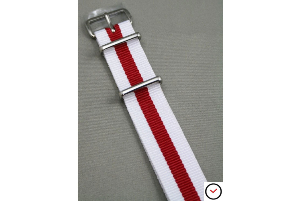 White Red G10 NATO strap (nylon)