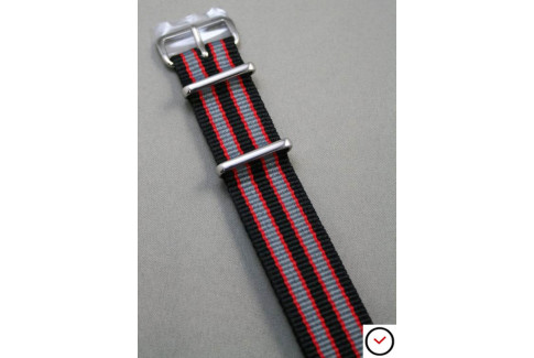 Black Grey Red James Bond G10 NATO strap (nylon)